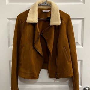 Suede Jacket with Sherpa collar